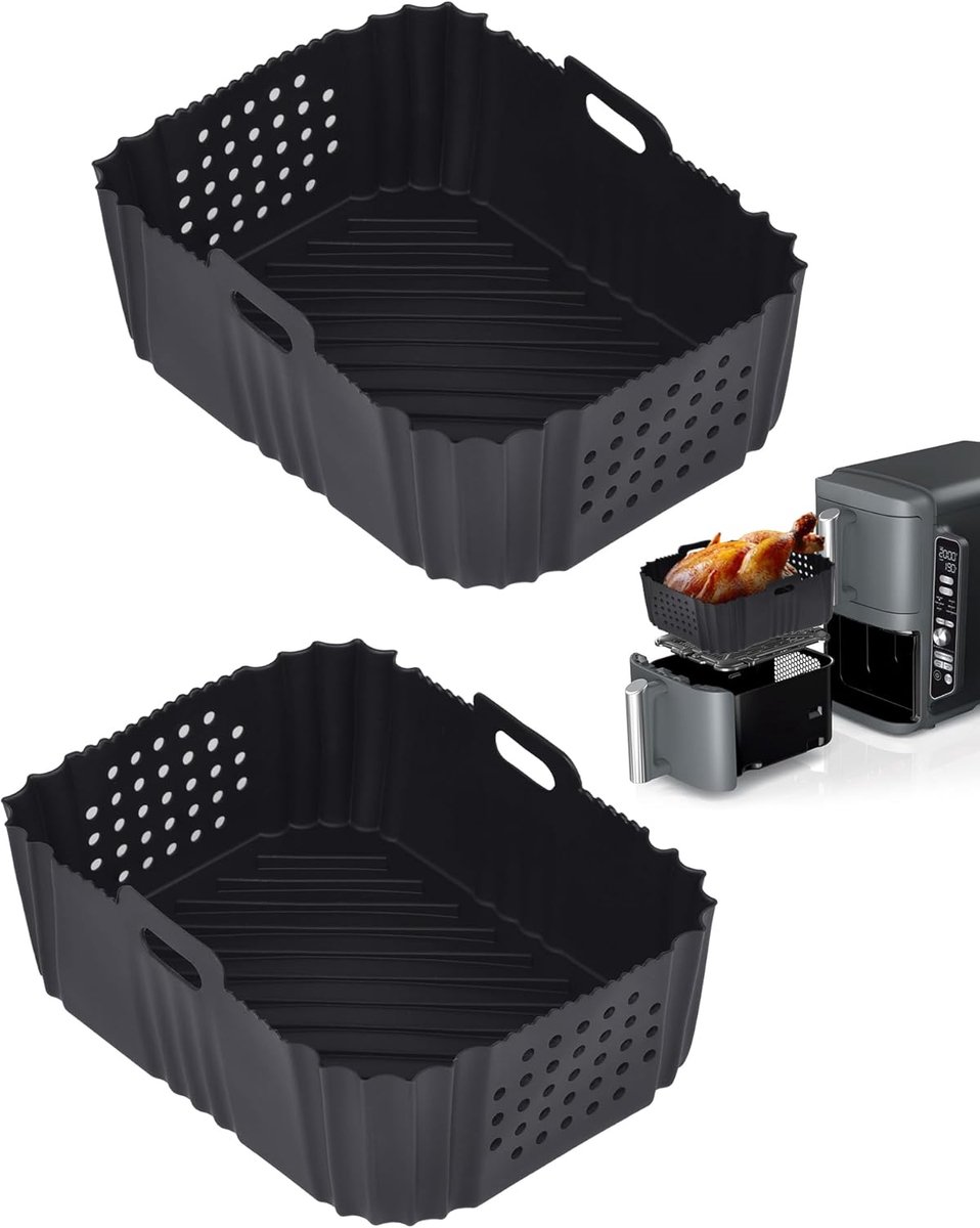 SnelShoppen - Silicone Bakvorm voor Airfryer - Dubbele Stap - 9.5L - Geschikt voor Ninja Foodi Max - Herbruikbaar en Veilig - Perfect voor Bakken van