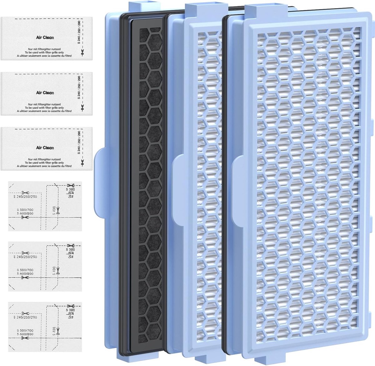 SnelShoppen - 3 Filters voor Stofzuigers - Vervangfilters voor Compact C1 C2, Complete C2 C3, S8340, S4000, S5000, S6000 - Engine en Uitlaatfilters -