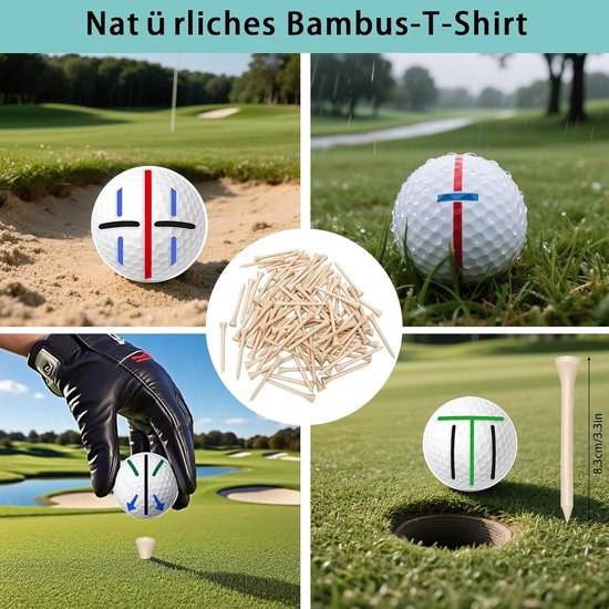 SnelShoppen - 9-delige Golfbal Marker Set met 5 Marker Tools, 4 Kleurrijke Golfbal Markers, 1 Divot Repair Tool, 20 Golf Tees voor Golfbal Uitlijning van Snelshoppen — afbeelding 4