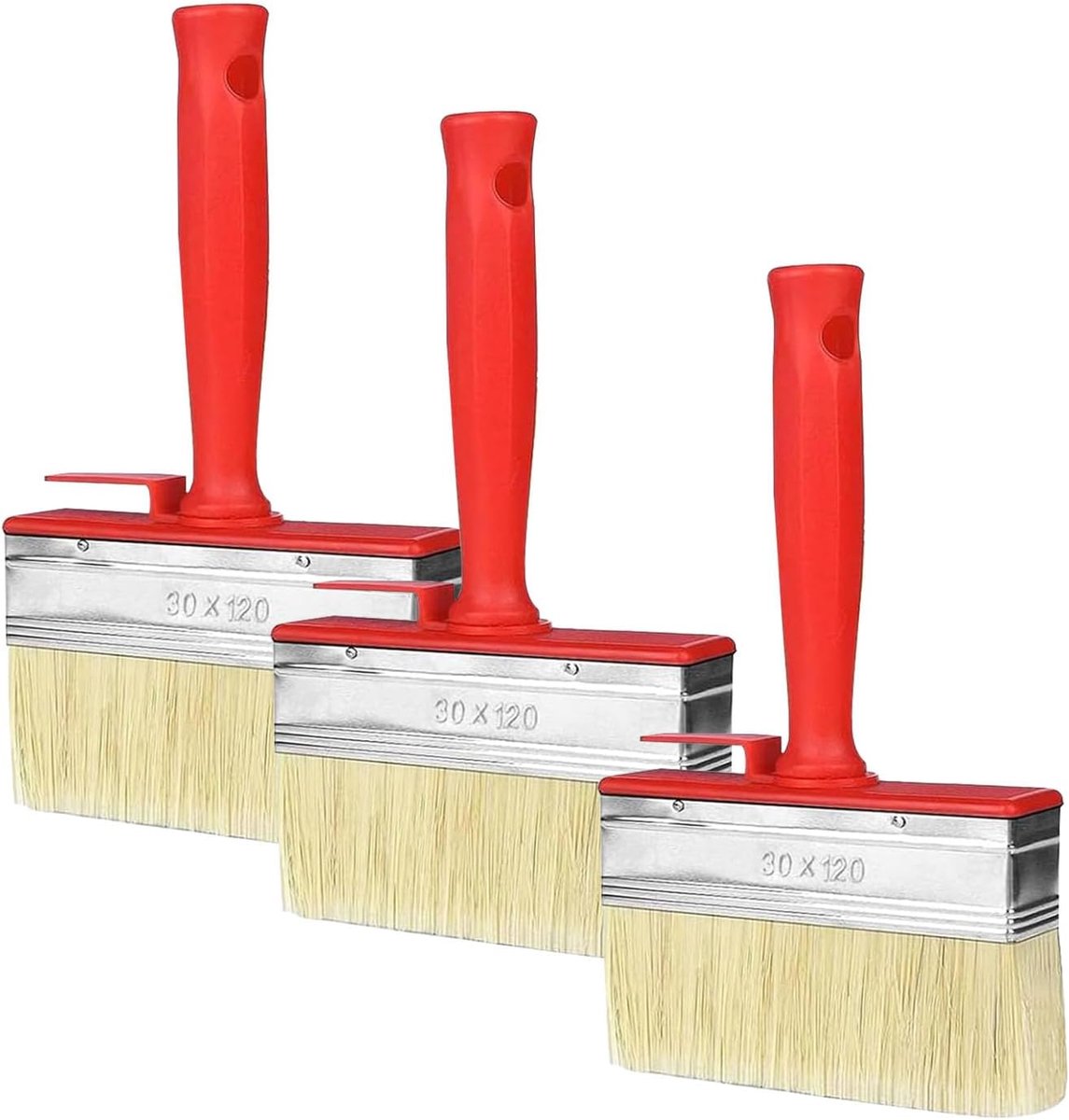 SnelShoppen - Set van 3 Wandborstels Meubelborstels Multifunctionele Borstels met Kunststof Handvat Grote Kwast voor Muurverf Houtverf