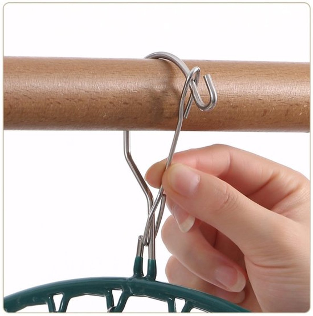 Sokkenhanger Draaibaar - Winddicht - Roestvrij Staal - Ondergoedhanger - Droogrek - 2 Stuks met 10 Clips Elk