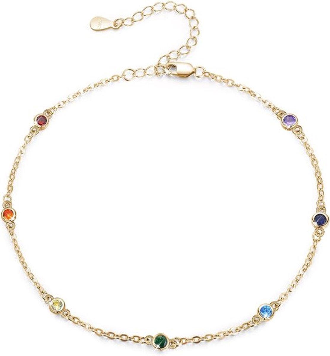 Enkelbandje 925 Sterling Zilver | Chakra Armband Dames | Yoga Sieraden | 7 Chakra Armband | Moederdag Geschenken | Valentijnsdag Vrouwen Meisjes