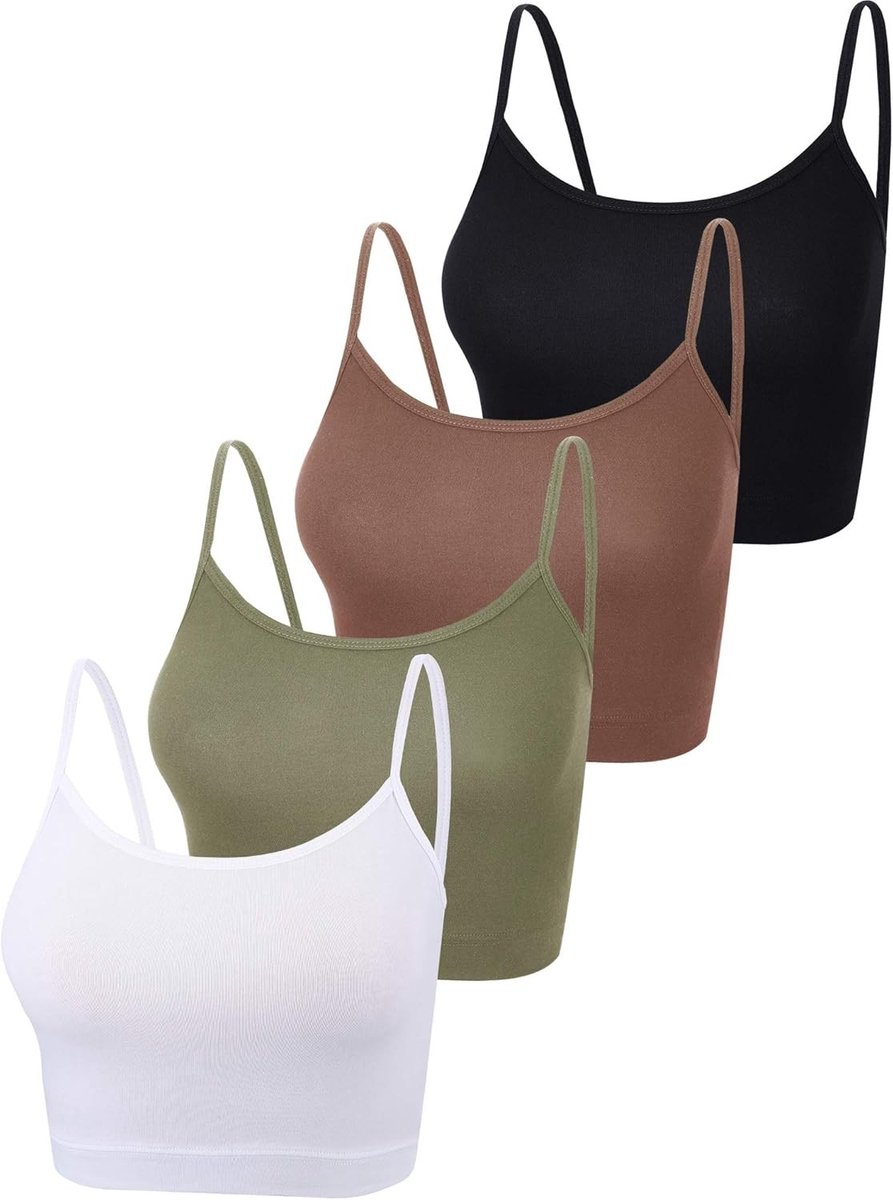 3-delige set crop tops voor dames - comfortabele bodice tank tops in diverse kleuren
