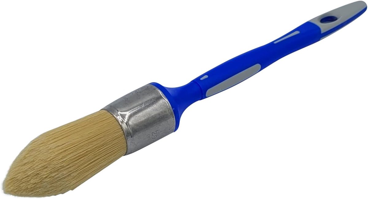 SnelShoppen - Rond vervangborstel Ø 29 mm voor matte, velvet en satin verf - Ergonomisch handvat, synthetische vezels, ideaal voor precisiewerk en afw