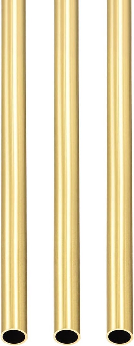 6mm x 0.5mm x 300mm Messing Buizen - 3 Stuks - Geschikt voor Machine Apparatuur, DIY Projecten en Decoratieve Frames - Ronde Metalen Tubes