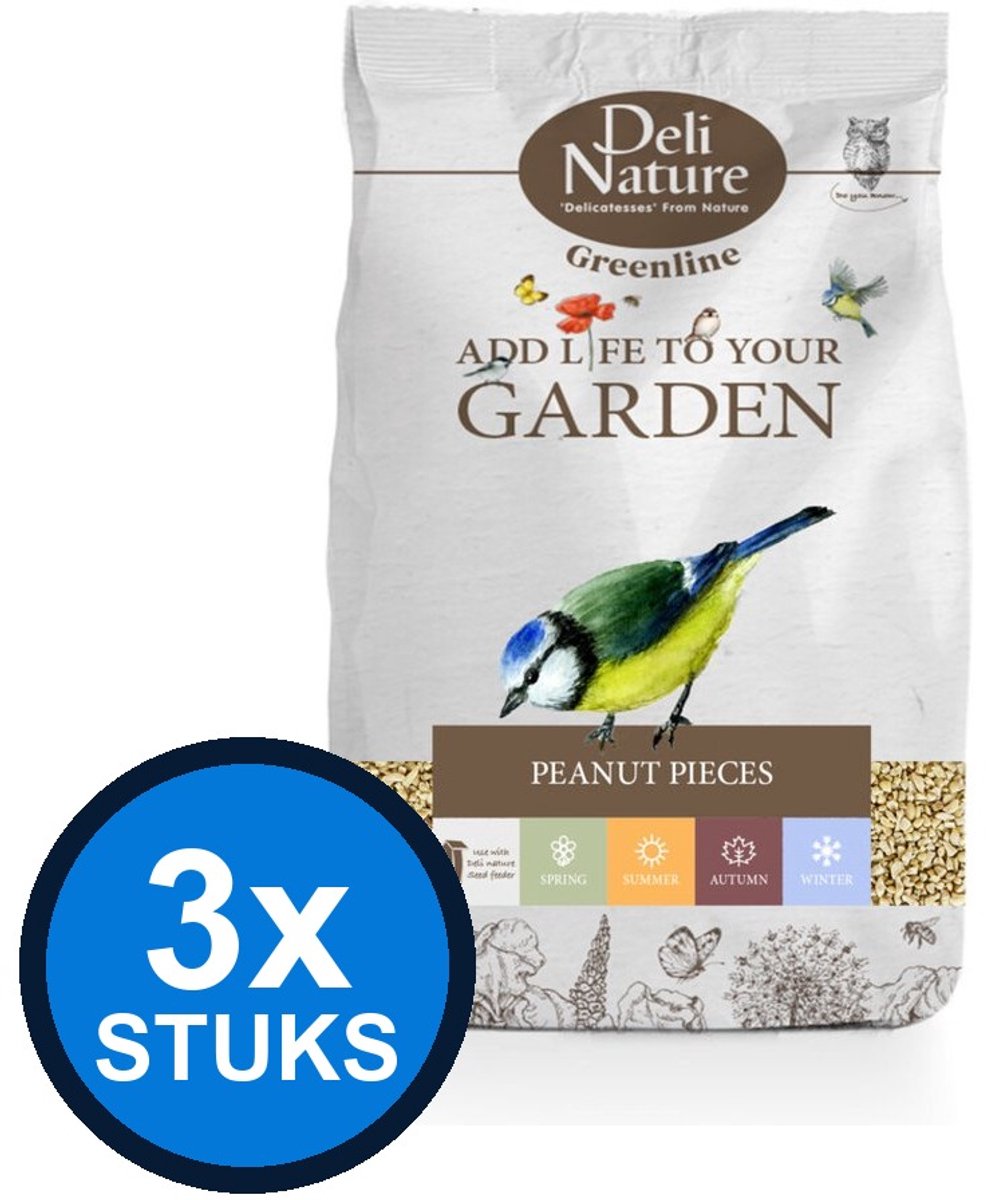 3x Deli Nature - Greenline peanut pieces 850gr
