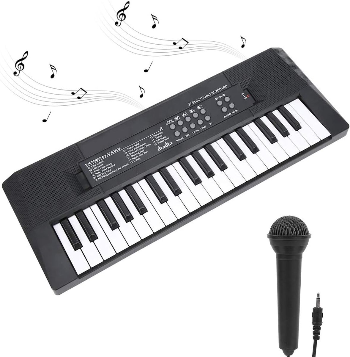 SnelShoppen - Beginners Piano Keyboard 37 Toetsen Elektronisch Keyboard voor Kinderen, Muziek Speelgoed met Microfoon, Opnamefunctie, Leer Piano Spele