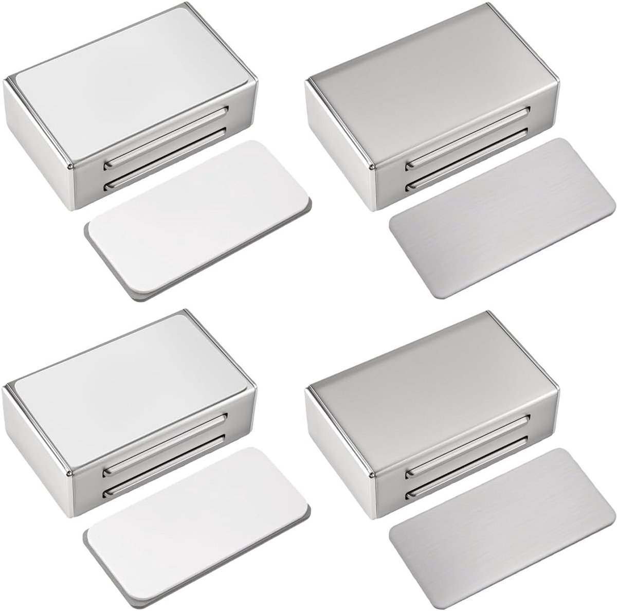 SnelShoppen - 4 Stuks Magnetische Snapper, Sterke Magnetische Deursluiter, Kastmagneten voor Deuren, RVS, Dubbelzijdige Kleefband, Makkelijk te Instal