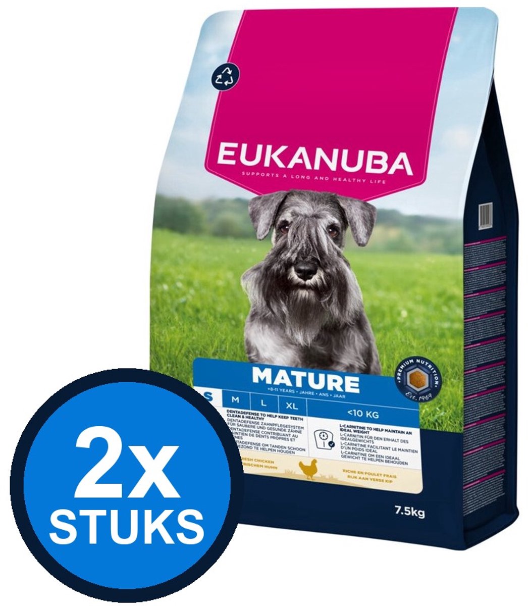 2x Eukanuba - Life Care dog mature small chicken 7,5kg
