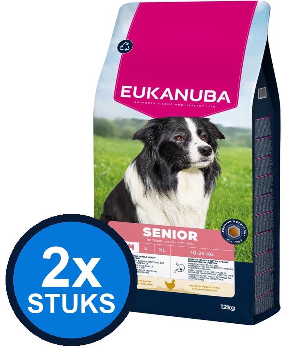 2x Eukanuba - Life Care dog senior medium chicken 12kg