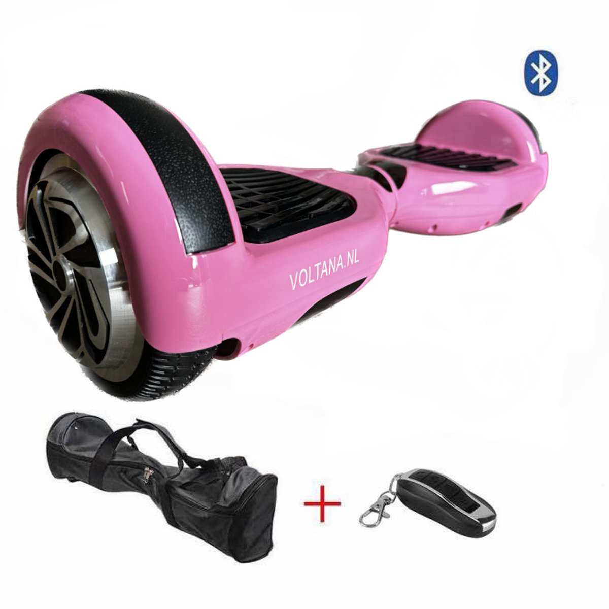 VOLTANA Hoverboard ROSE, BLUETOOTH, APP FUNCTIES, TAOTAO, SAMSUNG accu, 700Watt, Led verlichting, Aluminium Design velgen, Rubberen bumpers
