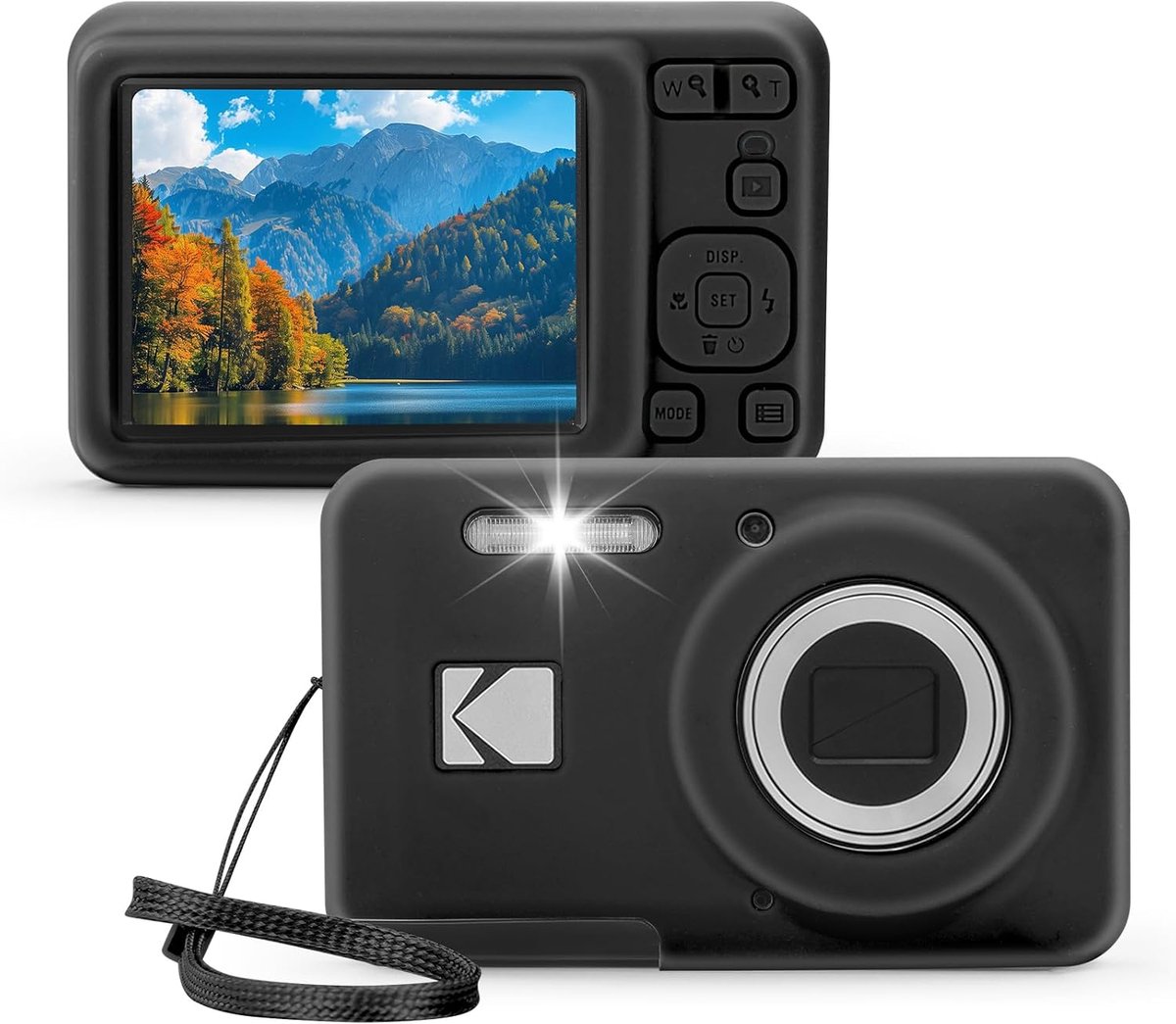 SnelShoppen - Silicone Camera Case voor Digitale Camera, Zacht en Duurzaam, Antiscratch Bescherming, Perfecte Pasvorm voor Kodak PIXPRO FZ55, Zwart