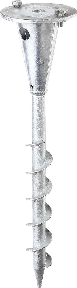 SnelShoppen - Screw-in grondbuis 400 mm, staal, verzinkt, geschikt voor diverse houders, ideale oplossing voor tuin, feest en camping