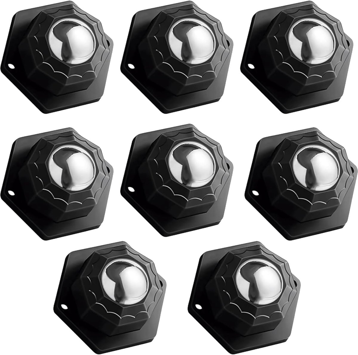 SnelShoppen - Pack van 8 Zelfklevende Wielen, Meubelwielen, Laadvermogen 13.6 kg per Wiel, Lage Profiel Universeel voor Opslagboxen, Kleine Apparaten,