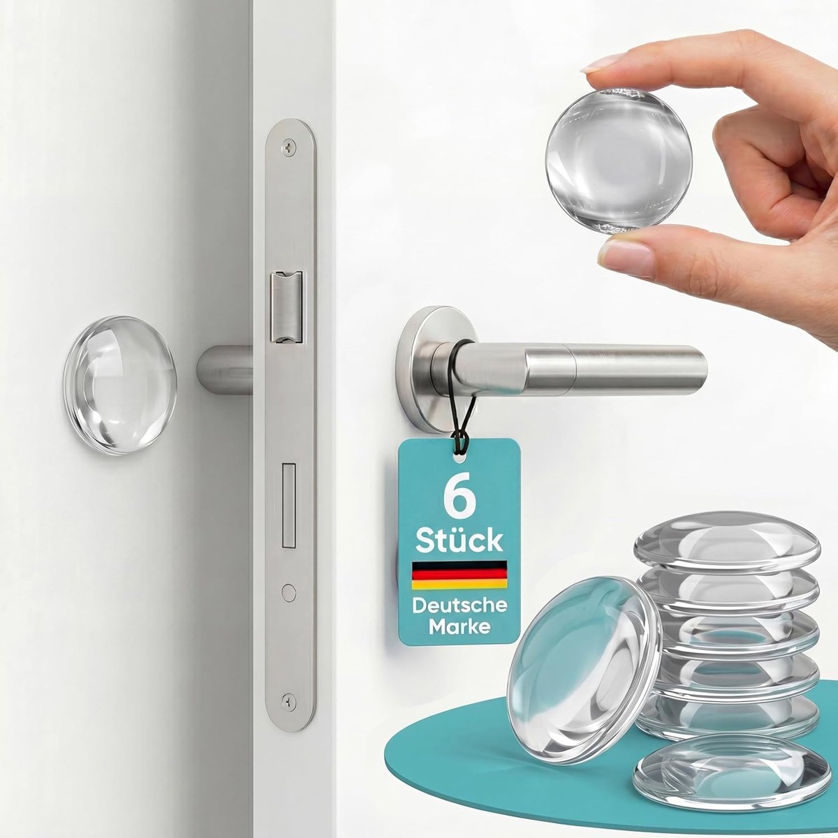 SnelShoppen - Adhesive Door Stopper 40mm - Transparante Rubberen Buffer voor Deuren en Raam - Geluidsabsorberende Wandbescherming - Schokabsorberend -