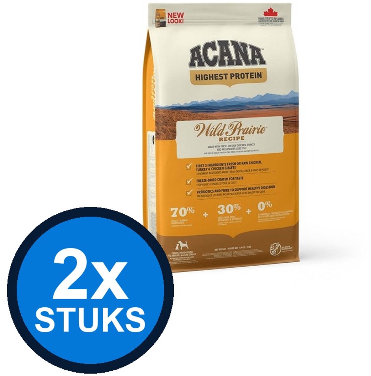 2x Acana - Highest Protein Dog wild prairie 11,4kg