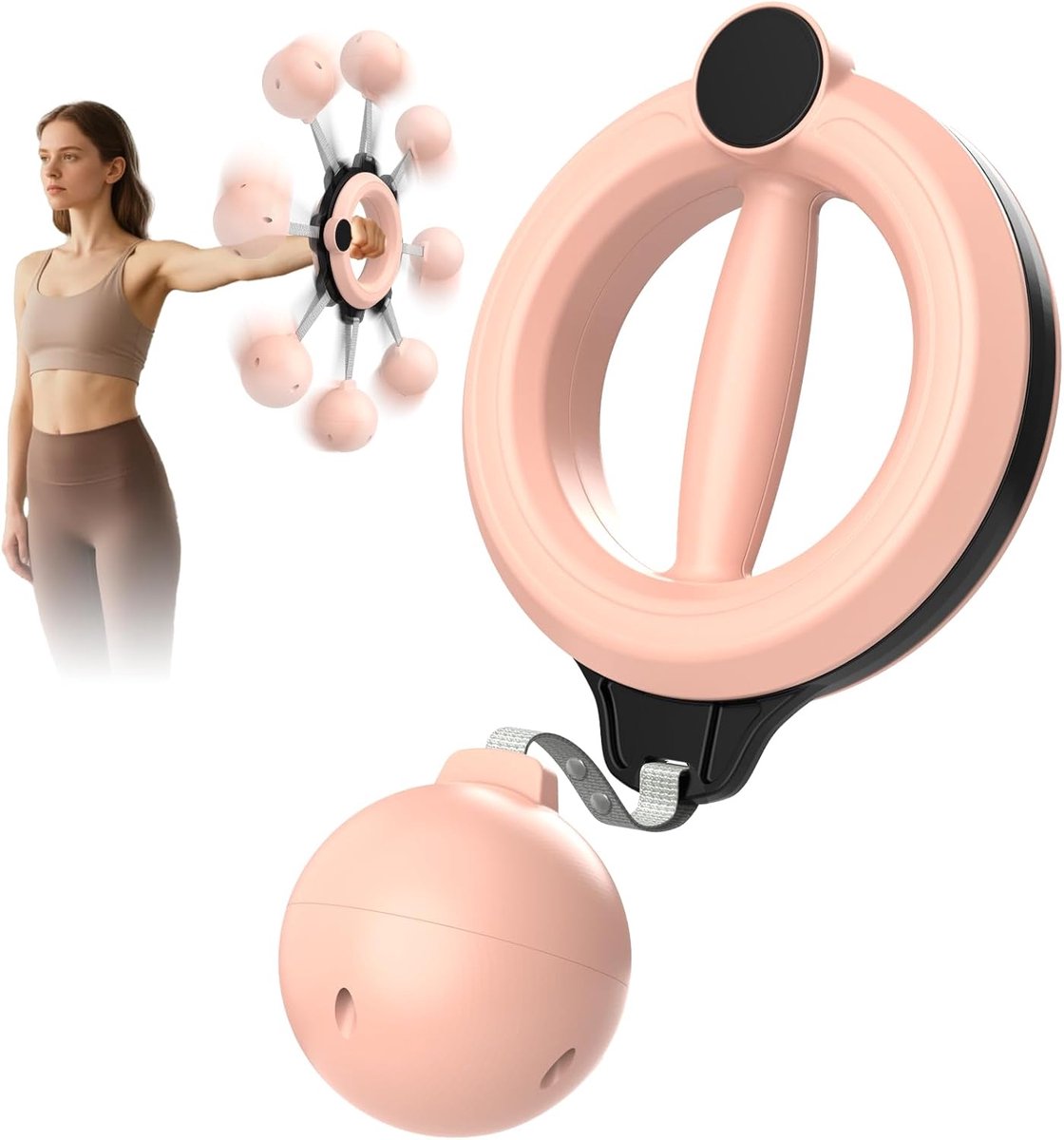 SnelShoppen - TINRIEF Arm Workout Apparatuur voor Mannen en Vrouwen, 360° Hand-Crank Voorarm Trainer, Ergonomische Schouder en Arm Spier Training, Thu
