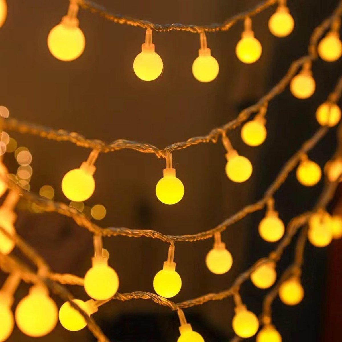 SnelShoppen - Fairy Lights 3m met Timer - 20 LED Ballen Warm Wit - Binnen Buiten - Tuin, Camping, Kerst, Kinderkamer, Feestverlichting