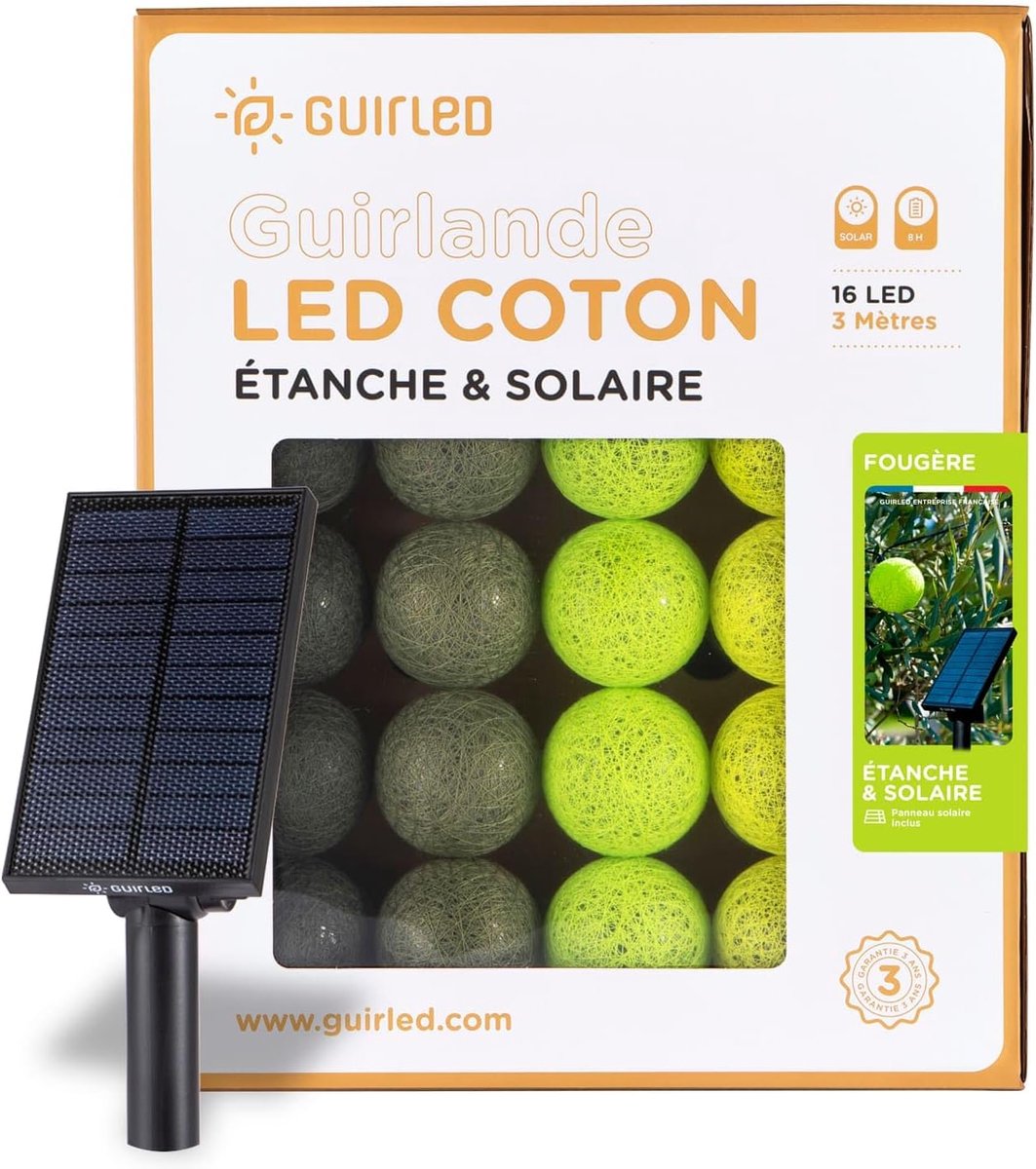 SnelShoppen - LED Fairy Lights met Bollen voor Buiten - IP55 Waterdicht - Automatische Aan/Uit - 16 Bollen 3m - Tuin, Balkon, Camping Decoratie