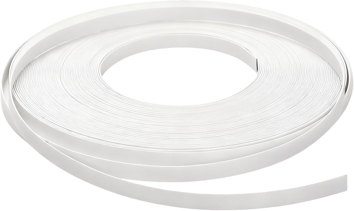 SnelShoppen - Zelfklevende Randband Wit 19mm x 0.4mm x 8m PVC Meubelrand Tape voor Keukenkasten, Werkbladen, Planken en DIY Projecten