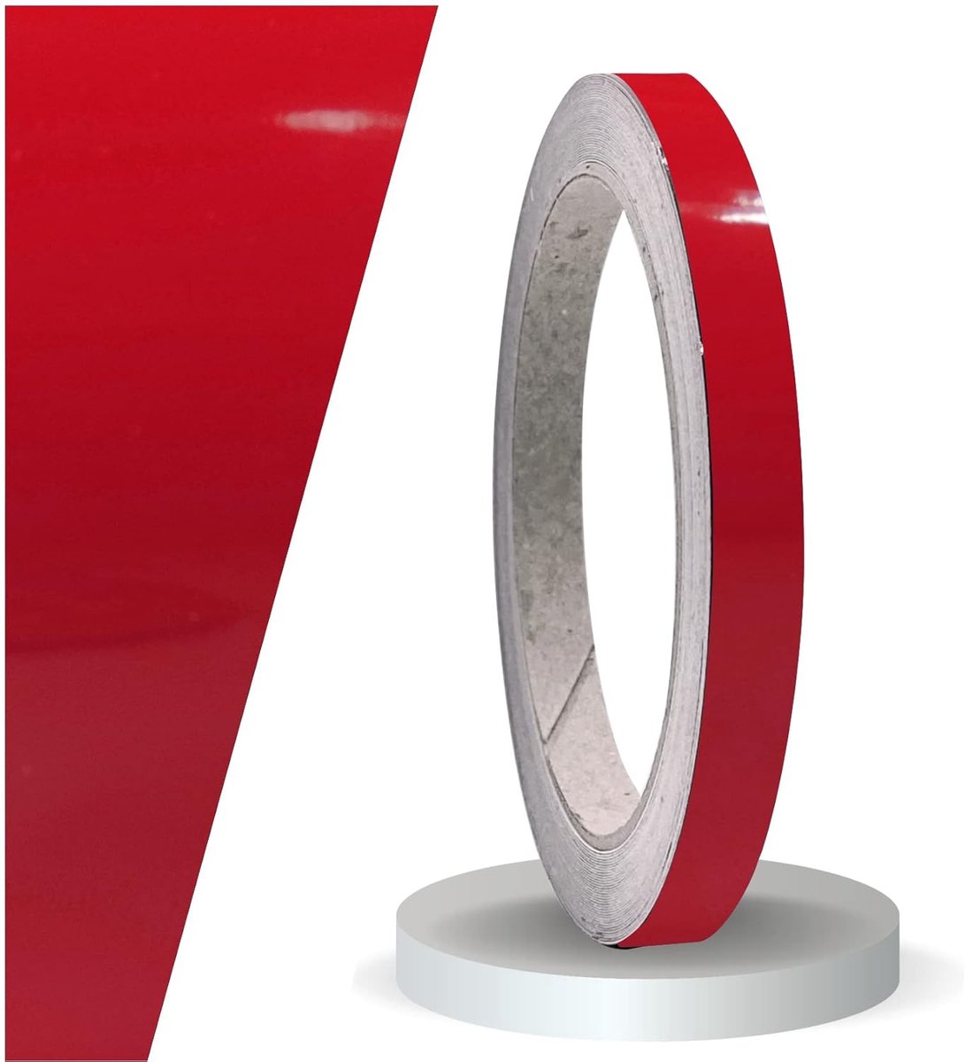 SnelShoppen - Decoratieve Strips Plakband Rood Glanzend 9 mm x 10 m Zelfklevend Film Pinstripe Tape voor Auto, Motor, Fiets, Boot, Caravans, Modelbouw