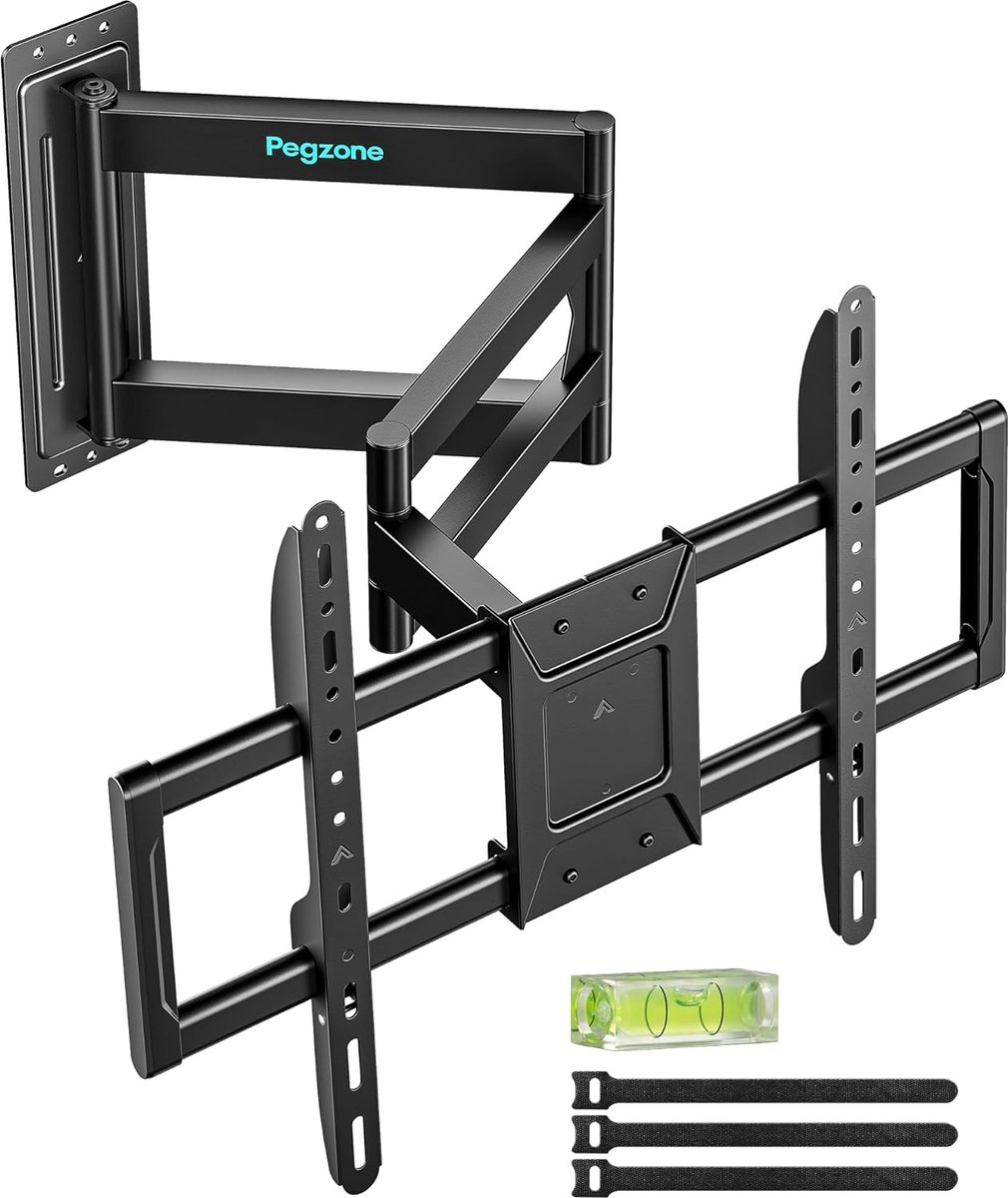 SnelShoppen - Full Motion TV Wandsteun voor 37-86 Inch TV's, 38" Lange Armuitrekking, Zwenkende en Kantelende TV Beugel, Max VESA 600x400mm, Tot 50kg,
