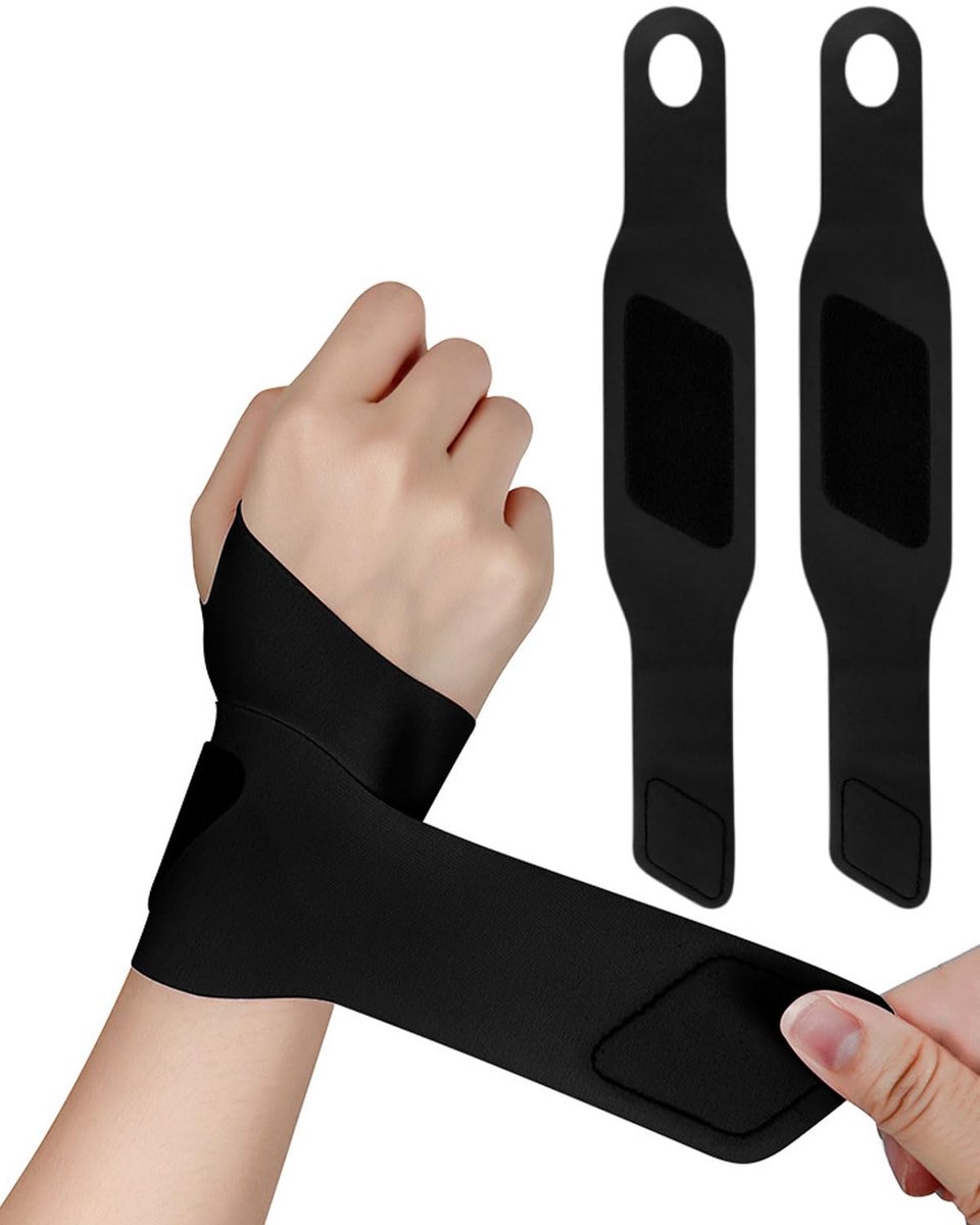 SnelShoppen - Pack van 2 Verstelbare Fitness Polssteunen - Ademend Elastisch Handverband voor Tendonitis en Tennis - Ideaal voor Krachttraining - Unis