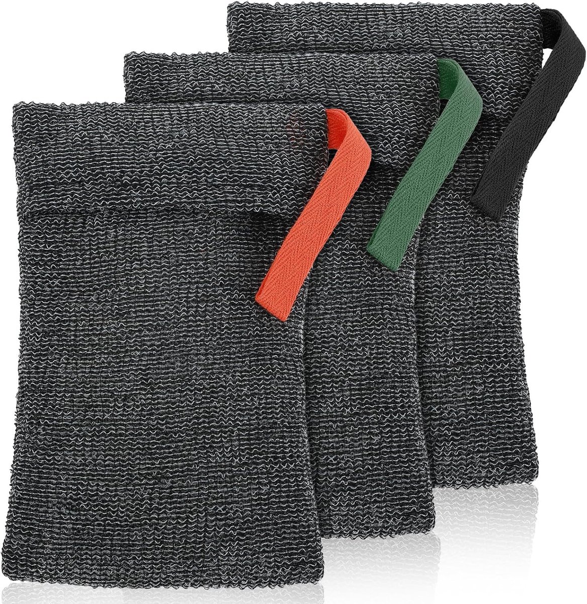 SnelShoppen - 3 Stuks Zeepzakjes voor Diepe Peeling - Nylon Peeling-Zeepzakjes - Ademend Douchespons - Sneldrogende Netzeephouder - Luffa-Schuimzeepso