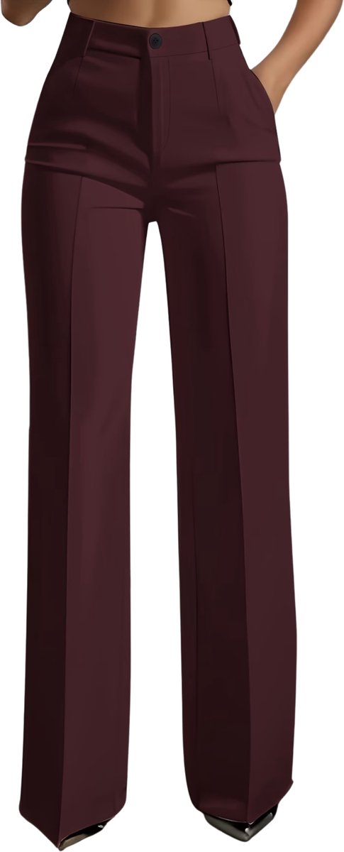 Currero Pantalon Dames Chino Golfbroek Nette Broek Met Elastische Tailleband Volwassenen Rood