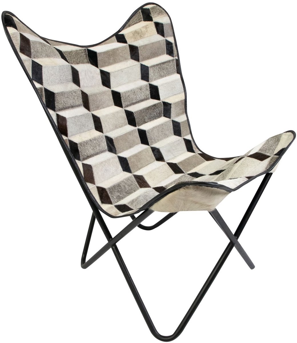 Butterfly Chair koe illusie multicolor 65x65x90cm (zelfmont.) max. 100 kg (bos taurus taurus)