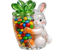 Konijnen Koekjespot - Snack Container - Keuken Decoratie - Schattig Ontwerp - 25 cm - Wit