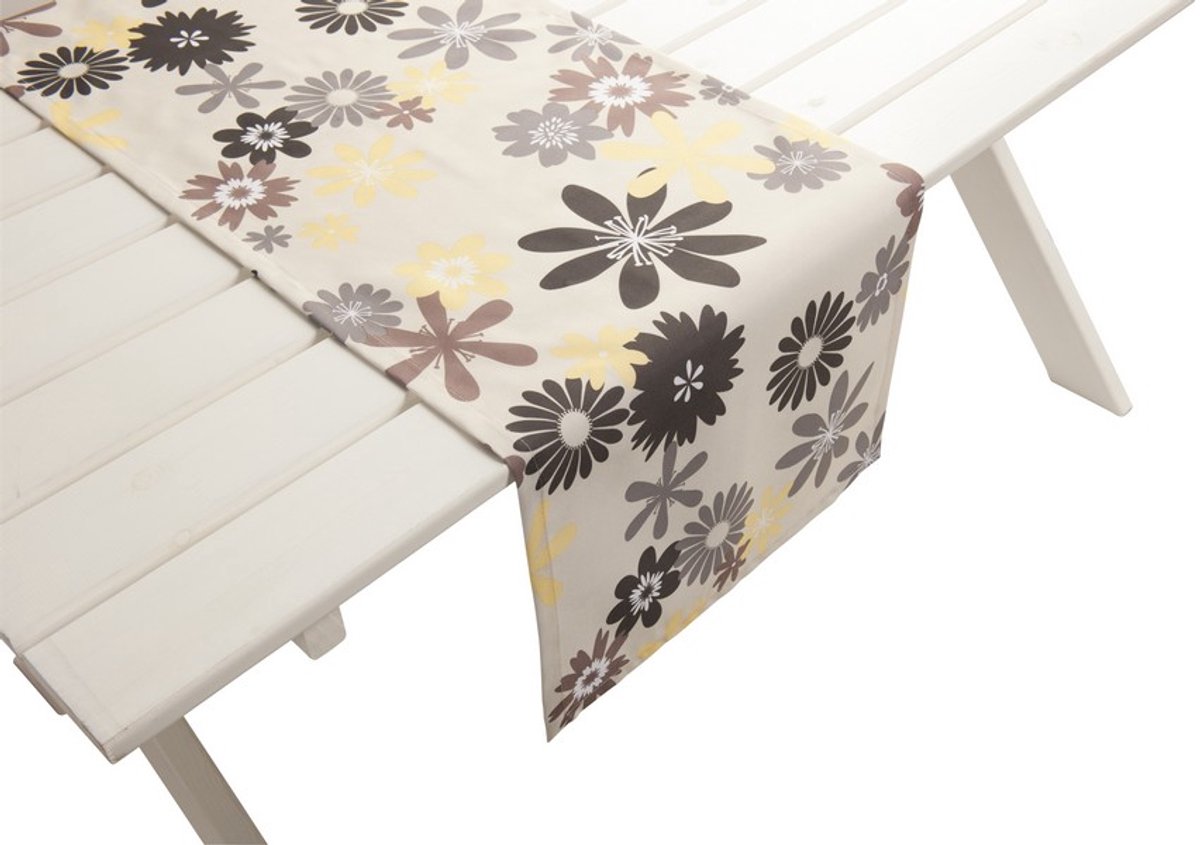 Capri Outdoor Tafelloper grijs geel 42x145cm