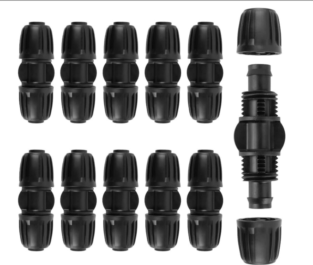 SnelShoppen - Pack van 10 13 mm Rechte Tuin Slang Verbinder, Drip Irrigation Connector, Polyethyleen Buizen Connector voor Irrigatiesystemen, Tuin en