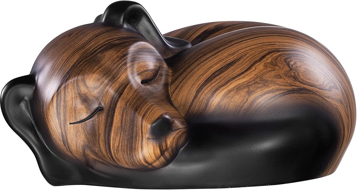 SnelShoppen - Pet urns voor honden, duurzame resin crematie urn voor huisdieren, kleine dieren urn in bruin hout, perfecte herinnering voor geliefde h