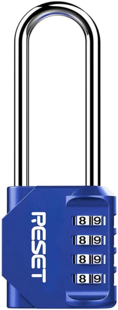 SnelShoppen - 4 Digit Combinatieslot met 6cm Hangschoen, Waterdicht Combinatieslot voor School, Gym, Kluis, Hek, Gereedschapskist, Blauw