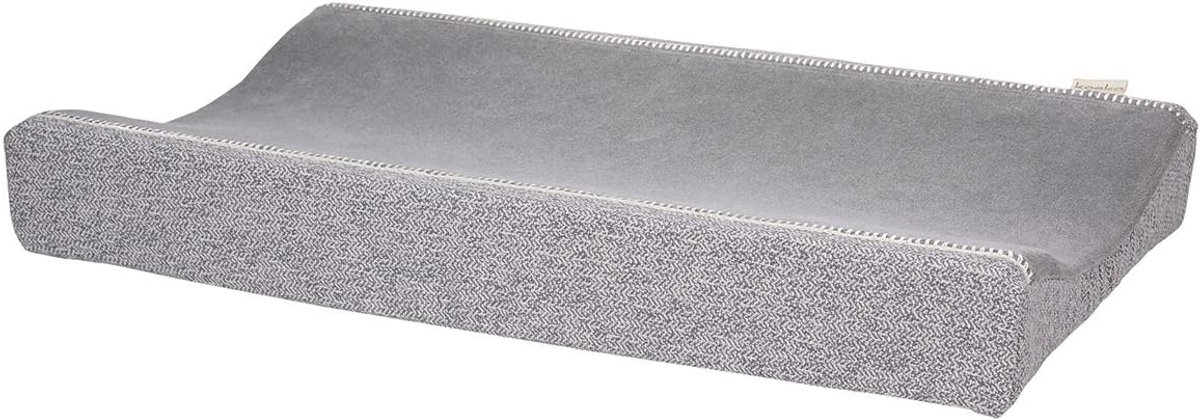 SnelShoppen - Verschoonmat Cover - Katoenen Knitted Jacquard - Sparkle Grey - Wasbaar - 45x73 cm - Comfortabel voor Baby's - Ideaal voor Kinderen