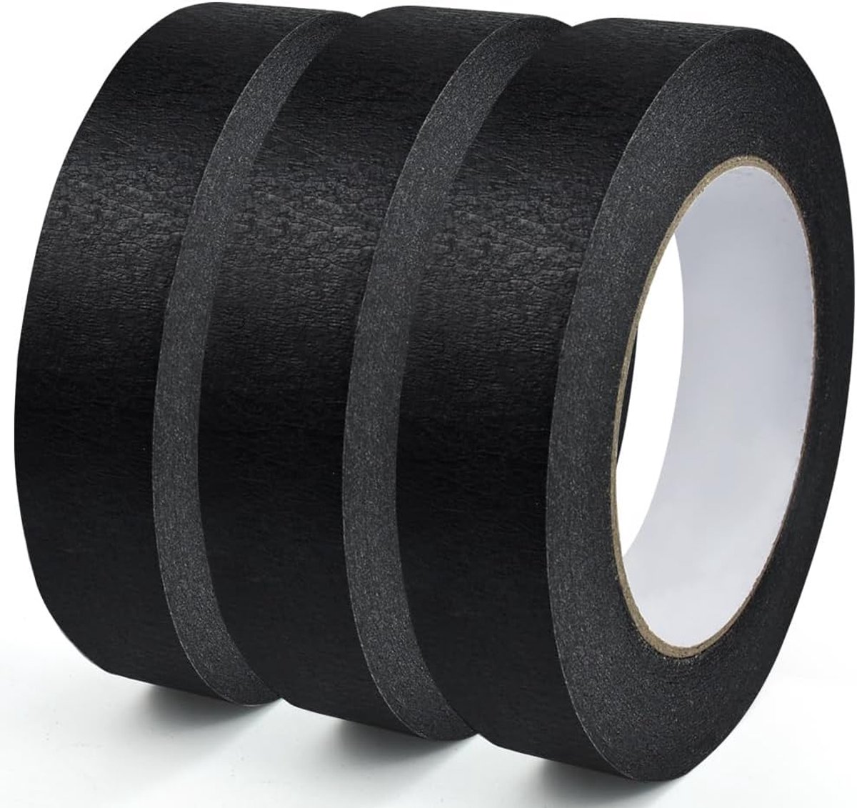 SnelShoppen - Premium Zwarte Masking Tape - 3 Rollen Decoratieve Plakband voor Schilderen, Creatief Knutselen, Binnengebruik, 18mm Breed, Perfect voor