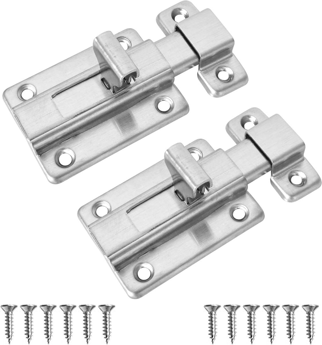 SnelShoppen - 2 Pcs RVS Deursloten 5cm Kleine Beveiligingssloten voor Tuindeur Badkamer Schuur Toilet - Duurzaam en Roestvrij