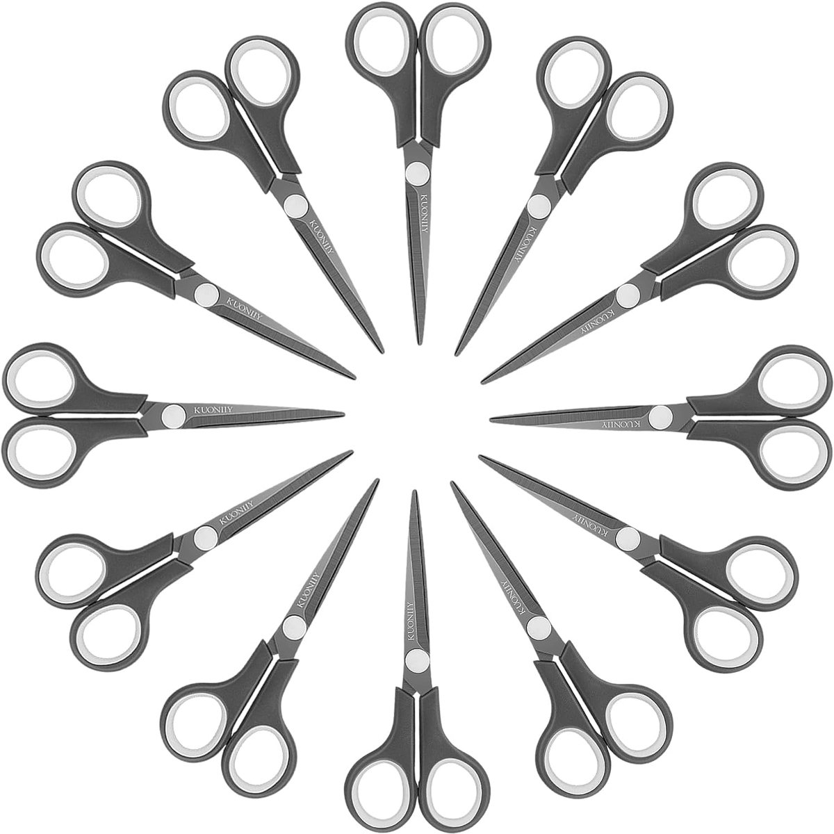 SnelShoppen - Scharen Ultra Sharp met Titanium Coating, Comfortabele Handgrepen, Multifunctionele Scharen 15.2 cm, Set van 12, Ideaal voor Knutselen,