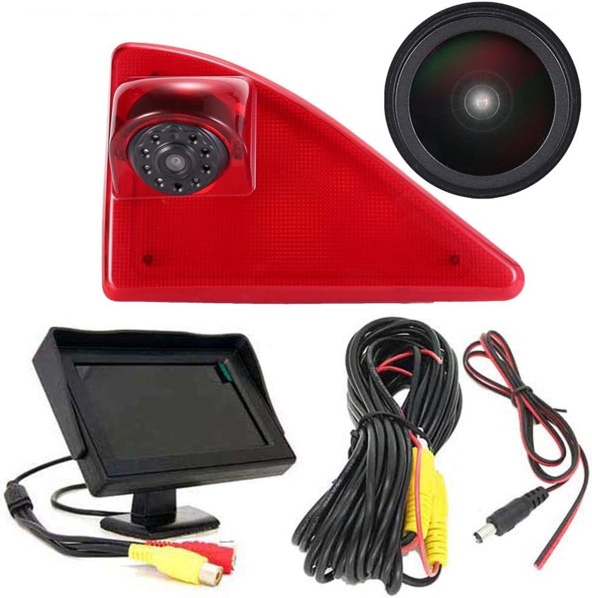 SnelShoppen - HD Caravan Transporter Achteruitkijkcamera met Remlicht en Instelbare Hoek - Parkeerhulp voor Opel/Vauxhall Movano/Renault Master/Nissan