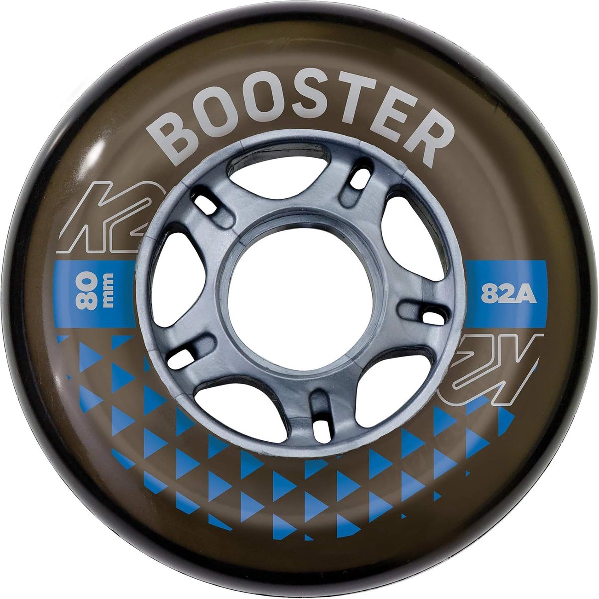 SnelShoppen - K2 Skates Booster 80MM 82A 4-Wheel Pack - Unisex Volwassen Inline Skates - Zwart - Perfect voor Recreatief Gebruik, Sport en Avontuur