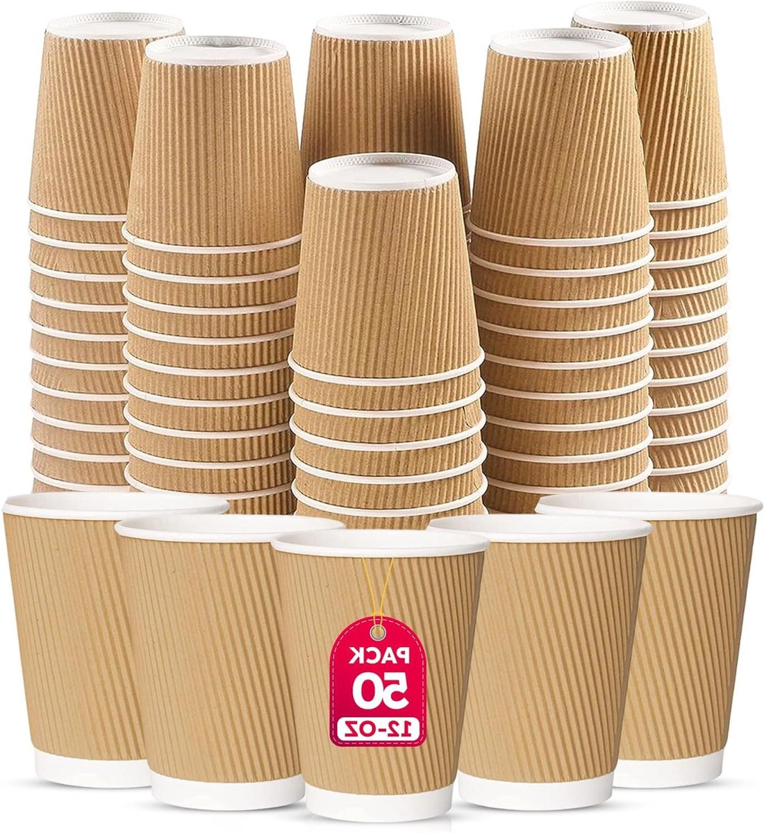 Wegwerp Koffiebekers - Papieren Bekers - Warme Dranken Serveren - Milieuvriendelijk Kraftpapier - 500 stuks - Bruin