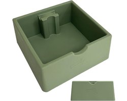 Koffie Knock Box - Afvalemmer Espresso - Koffiedik Verzamelen - Siliconen Basis - 16 x 15 x 65 cm - Groen