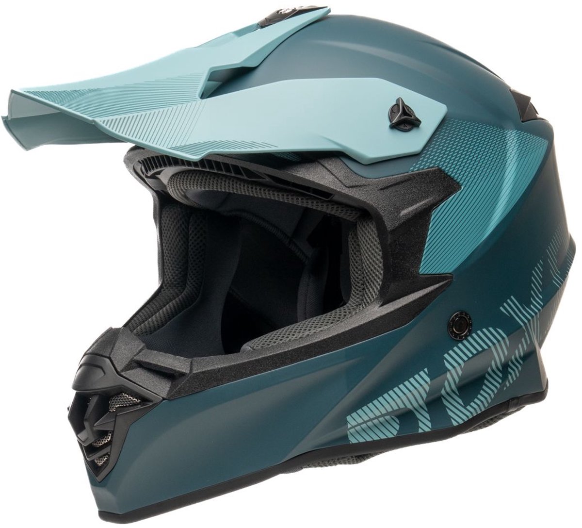 MOTOBLOUZ ARGESS AFGROND Crosshelm - ECE 22.06 Goedgekeurd - Helm voor Motor, Scooter, Brommer - Motor Crosshelm - Blauw - L