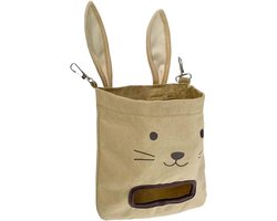 Hooi Zak - Knaagdier Voerbak - Konijn Voeren - Slim Ventilatiesysteem - 30x20x1 cm - Khaki
