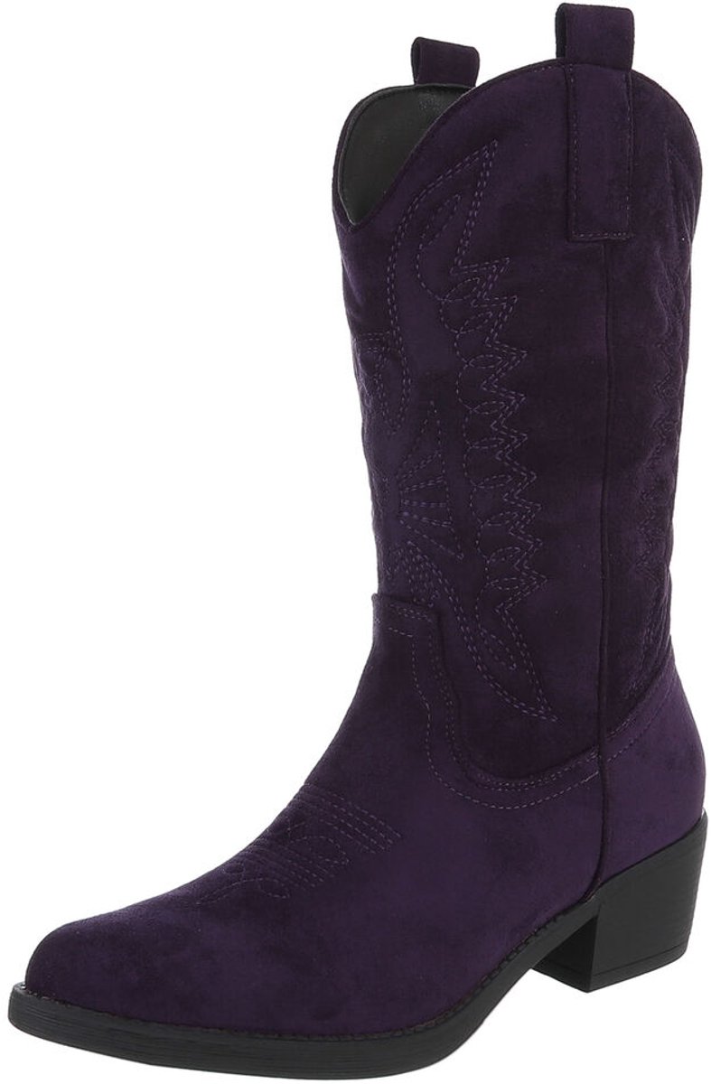 Enkellaars - westernlook blokhak - dames Mt:36
