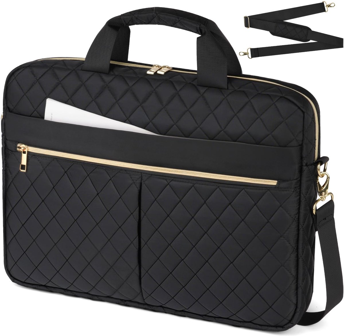 SnelShoppen - 15,6 inch Laptoptas voor Vrouwen, Grote Aktetas, Boodschappentas, Werktas, Computer/Leraren Tas voor Zaken, Kantoor, Reizen, College - Z