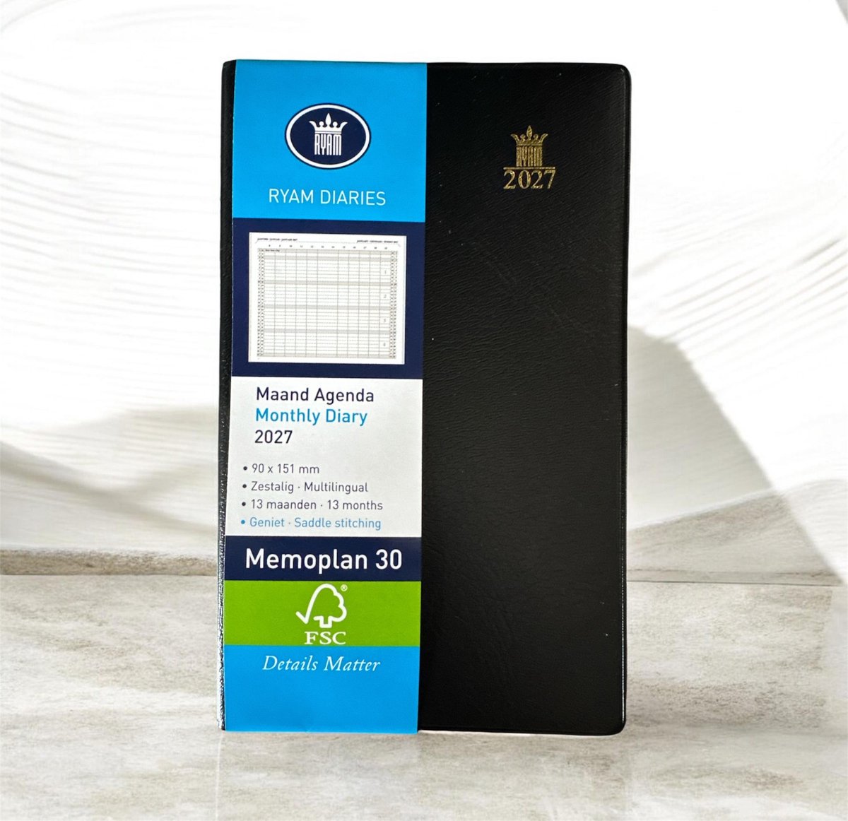 Ryam Zakagenda 2027 - Memoplan 14 ZWART (15cm x 9cm)