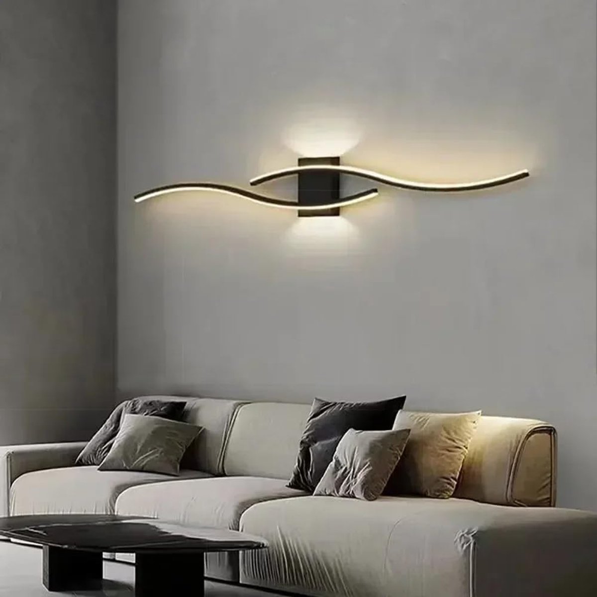 Riserva LED Wandlamp - 27W - 3035 lm - 3000K Warm Wit - Zwarte Moderne Wandlamp - voor Hal, Trap, Gang en Balkon