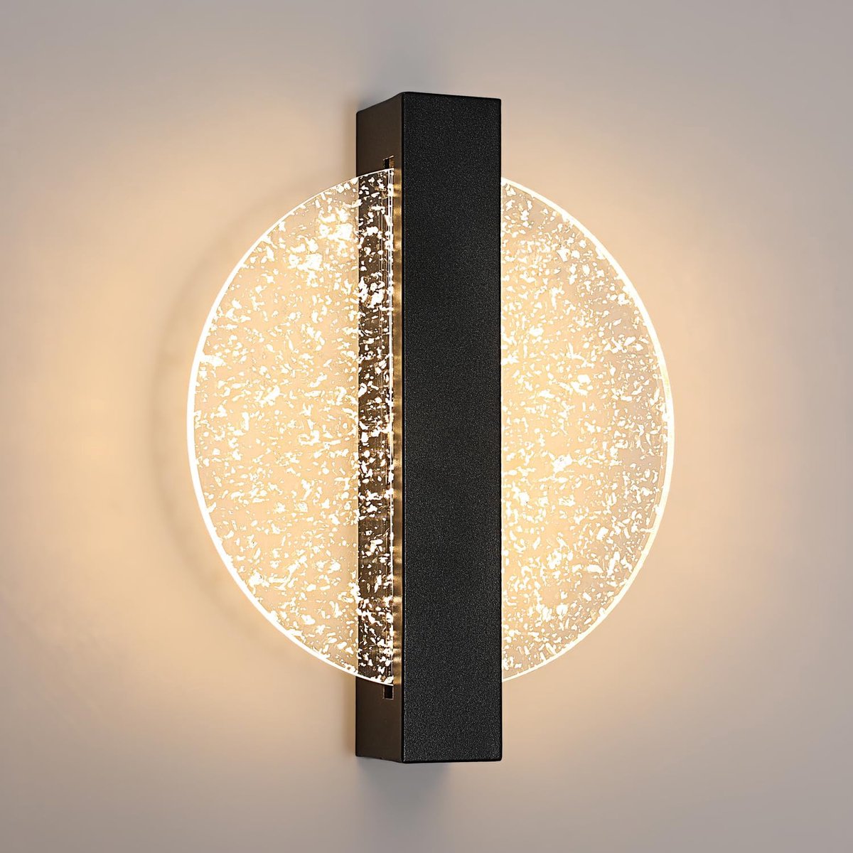 Riserva Ronde LED Wandlamp Zwart Modern Eenvoudig 12W 1450lm Dimbare 3 Kleuren Temperatuur 220V voor Gang Trap Balkon Zolder